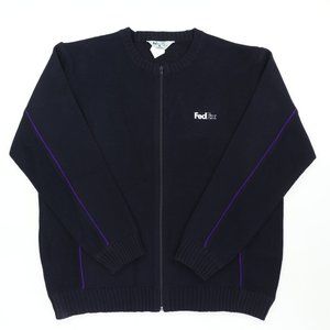 FedEx Stan Herman XL Zip Uniform Cardigan Sweater